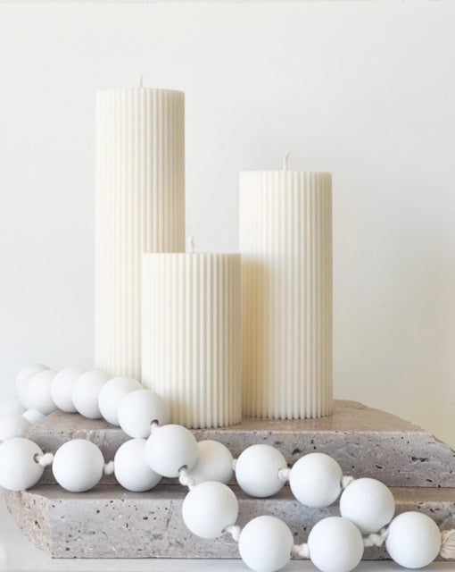 White Ribbed Pillar