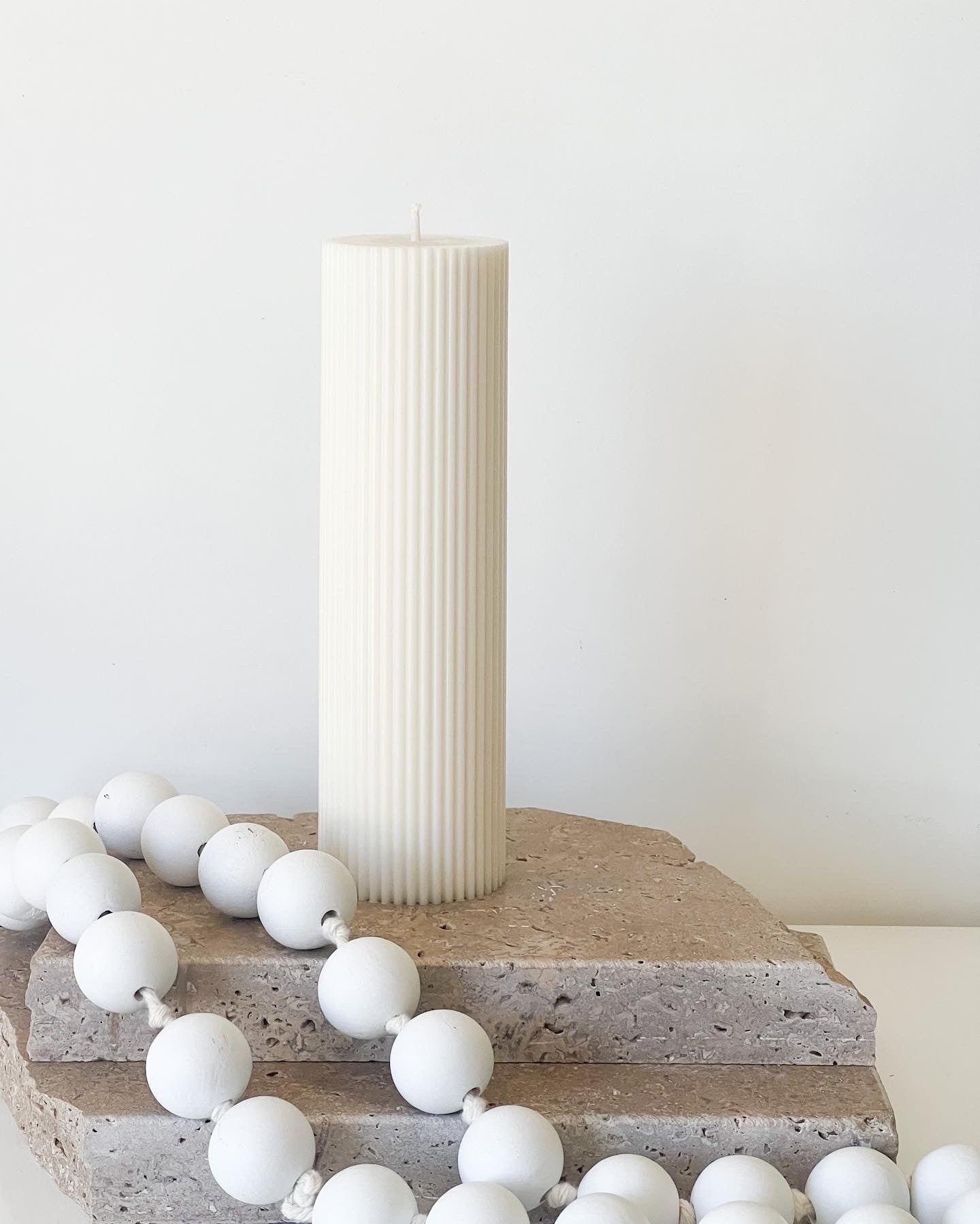 White Ribbed Pillar